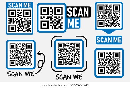 QR code scan for smartphone.Template scan me Qr code for smartphone. Vector illustration. Eps 10.