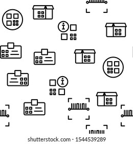 Qr Code Scan Vector Seamless Pattern Thin Line Illustration