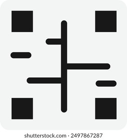 QR Code Scan Work Icon Vector Flat Illustration