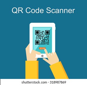Qr code scanner concept illustration.
