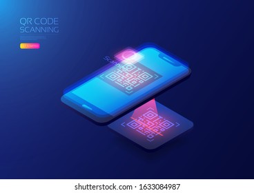 qr code scanner, isometric illustration