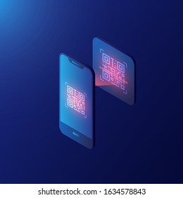 qr code scanner, isometric illustration