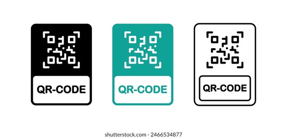 QR code scanner label. QR-code vector sign.