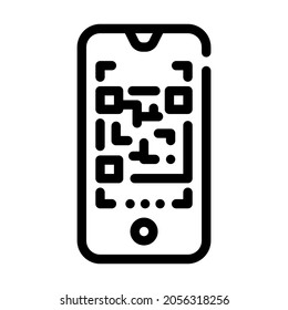 qr code scanner line icon vector. qr code scanner sign. isolated contour symbol black illustration