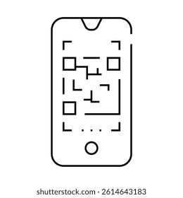 qr code scanner line icon vector. qr code scanner sign. isolated contour symbol black illustration