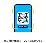 QR Code. Scanning qr code, barcode with smartphone. Contactless payment. Can use for, landing page, template, ui, web, mobile app, banner, flyer. Scan me. Qr Verification Concept. Vector illustration