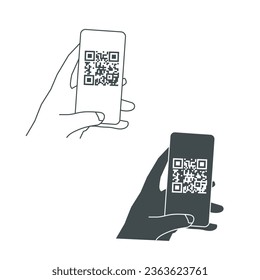 QR code scanning  concept icon stock illustration