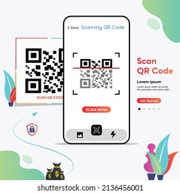 Qr Code Scanning Concept Smartphone Capture Stock Vector (Royalty Free ...