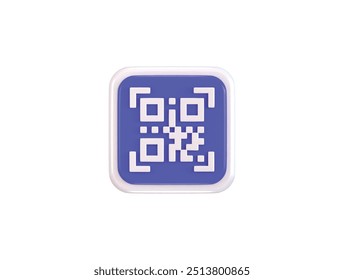 Icono de escaneo de código QR para el pago Icono de código QR Render 3D