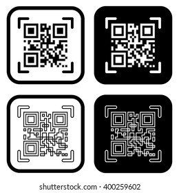 Qr code scanning icon . Vector illustration