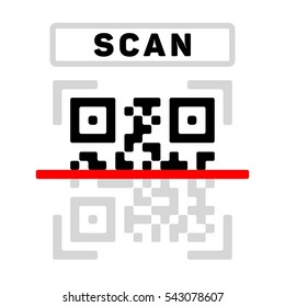 Qr code scanning icon . Vector illustration