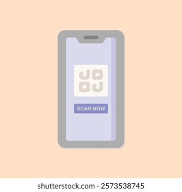 QR code scanning interface displayed on a smartphone with scan now button