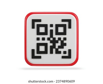 qr code scanning payment qr code 3d icon