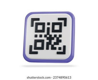 qr code scanning payment qr code 3d icon