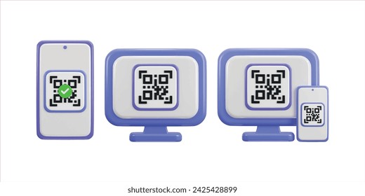 qr code scanning payment verification qr code for online payment icon set