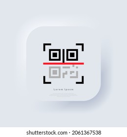 QR code scanning. Scan me. Recognition or reading qr code in flat style. Neumorphic. Vector EPS 10