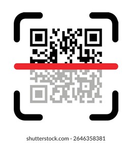 QR code scanning. Scan me recognition vector Illustration.