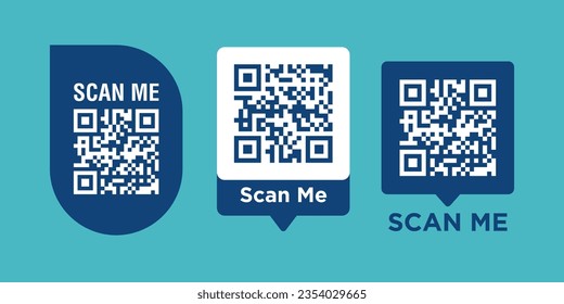 QR code scanning symbol for smartphone. Inscription scan me with smartphone icon. Qr code for payment. Vector illustration