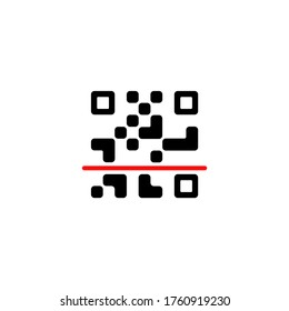 QR code scanning vector icon, qrcode scan flat isolated information symbol