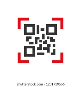 QR code scanning vector illustration icon