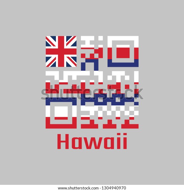 Qr Code Set Color Hawaii Flag Stock Vector Royalty Free 1304940970