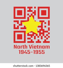 QR code set color of North Vietnam 1945 to1955, flag of Democratic Republic of Vietnam yellow star on red.