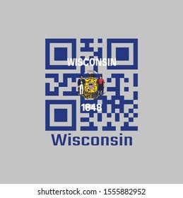 Qr Code Set Color Wisconsin Flag Stock Vector (Royalty Free) 1555882952 ...