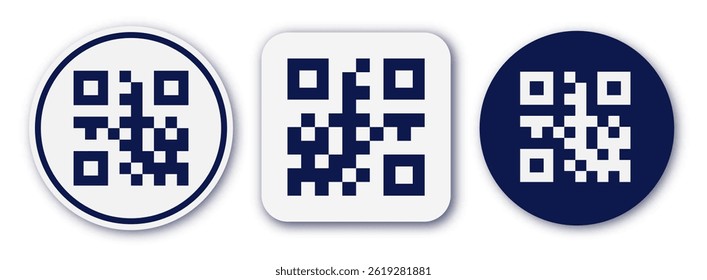 Qr code set on white back 3