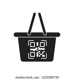 QR code shop icon design. isolated on white background. vector illustration
