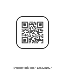 Qr code sign creative app. Scan code symbol. Round square button. Vector illustration isolated on white background.