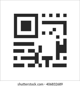 QR code sign simple icon on background