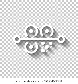 QR code, simple icon of mobile scanner. White linear icon with editable stroke and shadow on transparent background