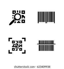 QR Code. Simple Related Vector Icons Set for Video, Mobile Apps, Web Sites, Print Projects and Your Design. Black Flat Illustration on White Background.