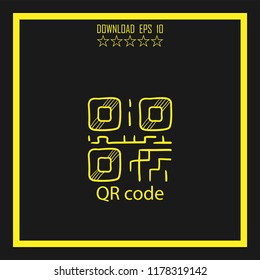 QR code sketch vector icon