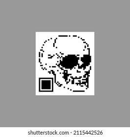 QR code skull isolated. Symbol Vector illustration