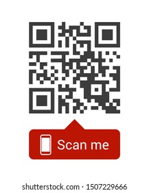 QR code for smartphone. Inscription scan me with smartphone icon. Qr code for payment. Vector illustration