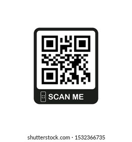 QR code for smartphone. Inscription scan me with smartphone icon. Qr code for payment. Vector illustration