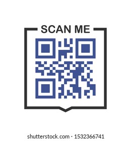 QR code for smartphone. Inscription scan me with smartphone icon. Qr code for payment. Vector illustration