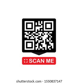 QR code for smartphone. Inscription scan me with smartphone icon. Qr code for payment. Vector illustration