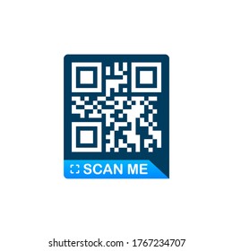 QR code for smartphone. Inscription scan me with smartphone icon. Qr code for payment. Vector illustration