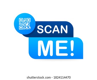 QR code for smartphone. Inscription scan me with smartphone icon. Qr code for payment. Vector illustration