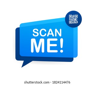 QR code for smartphone. Inscription scan me with smartphone icon. Qr code for payment. Vector illustration