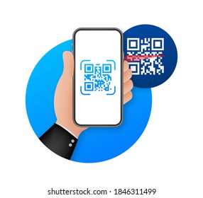 QR code for smartphone. Inscription scan me with smartphone icon. Qr code for payment. Vector illustration