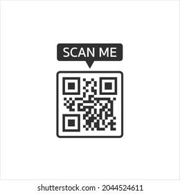 QR code for smartphone. Inscription scan me with smartphone icon. Qr code for payment. Vector illustration eps 10