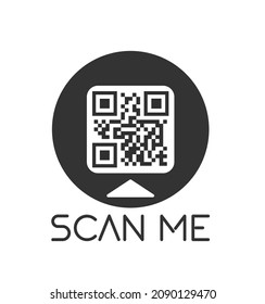 Código QR para smartphone. La inscripción me escanea con el icono del smartphone. Código Qr de pago. Ilustración vectorial eps 10