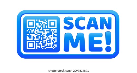 QR code for smartphone. Inscription scan me with smartphone icon. Qr code for payment. Vector illustration.
