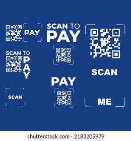 QR code for smartphone. Inscription scan me with smartphone icon. Qr code for payment. Vector illustration