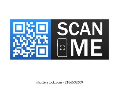 QR code for smartphone. QR code with the inscription scan me with a smartphone. Scan me icon.