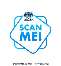 QR code for smartphone. Inscription scan me with smartphone icon. Qr code for payment. Vector illustration