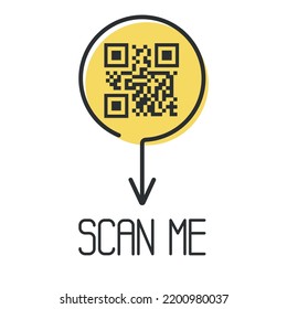 QR code for smartphone. Inscription scan me with smartphone icon. Qr code for payment. Vector.